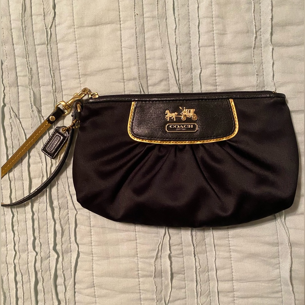 Coach Black Satin Wristlet